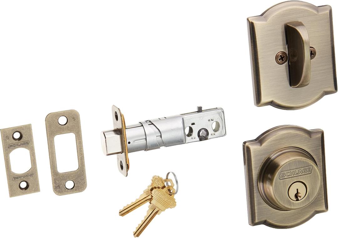 Schlage Lock Company B60CAM609 Series Deadbolt Camelot Rose Single Cylinder Deadbolt