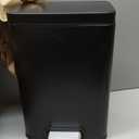 EKO Madison Matte Black Stainless Steel 1.6 Gal/6L Bathroom Small Step Trash Can or Recycling Bin, Removable Inner Liner, Soft Close Lid, Fingerprint Resistant Finish