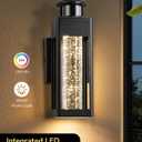 EDISHINE Motion Sensor Porch Lights Outdoor, Dusk to Dawn Exterior Lighting Fixtures with Crystal Bubble Glass, LED Outside Wall Sconce Lantern for Garage 1100 Lumen
