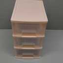 Gonice 3 Drawer Storage Organizer, Pink Plastic Drawer Storage, Small Desktop Organizer for Home, Office