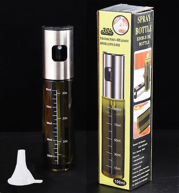 Oil Sprayer for Cooking,100ml Olive Oil Spritzer,Oil Sprayer for Air Fryer, Salad,BBQ,Roasting (Light Blockage) (blackish green)