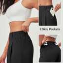 Ewedoos Wide Leg Pants Woman Stretchy Work Dress Pants Women Pull on Business Casual Slacks Trousers Fall Outfits 26"/28" (Black, XL)