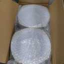Bestluck 100 Pack White Plastic Bowls with Rose Gold Relief Rim, 12oz Plastic Salad Bowl, Disposable Bowls for Party, Dinners, Weddings, Christmas, Thanksgiving, Valentine's Day