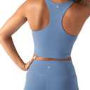 YITTY Active Sports Bra Tank, Tank Top for Women with Built-in Bra, Racerback, Removable Cups, Low-Impact Yoga and Gym (Blue, S)