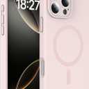 EXZLLEN Magnetic for iPhone 16 Pro Max Case, Compatible with MagSafe, Full Camera Protection, Military-Grade Protection 3.0mm Thicken Silicone Phone Cover for 16 ProMax 6.9", Pink