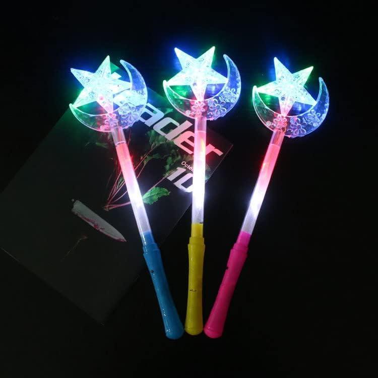 4 Pcs LED Light Up Wands Magic Wand For Party, Concert and Event (Star Moon)