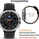 Leather Band Compatible with Samsung Galaxy Watch 8 40mm 44mm/ 8 Classic 46mm, 2025 Top Grain Genuine Leather Replacement Strap for Men Women (Not for Galaxy Watch Ultra)