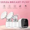 Lulia Double Electric Breast Pump, Breastfeeding Pump 4 Modes & 9 Levels, Low Noise, Anti-Backflow & LED Display, BPA Free, Portable Breast Pumps with 24mm Flange