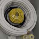 50ft Length Mini Split Line Set 1/4" 3/8" OD Copper Pipes Tubing and 3/8 White PE Thickened Insulated with Flared Nuts for Mini Split Air Conditioner HVAC or Heat Pump for 9000BTU (1/4+3/8 with wires)