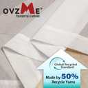OVZME 4 Panels Recycle Voile Sheer Curtains 84 Inches Long for Living Room Window, Total 168" Width by 84" Length Rod Pocket Window Treatments for Bedroom, Each 42x84 Inches, Beige