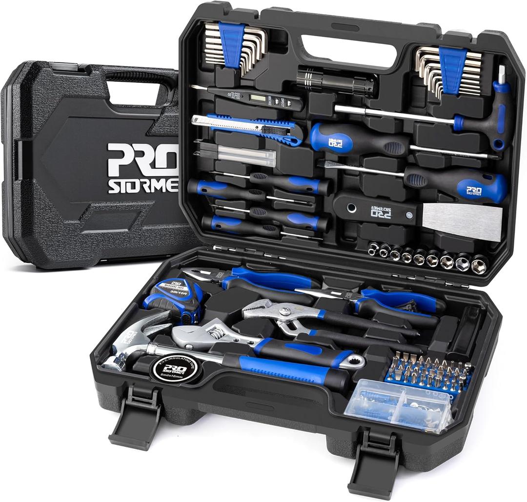 Prostormer 229-Piece Hand Tool Set Portable Tool Box with Essential Household Tools, Perfect for Home Maintenance, DIY Projects, and Daily Repairs