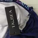 Talisea Women's Underwire Tankini Top Only Tummy Control Swimsuit Top Push Up Bathing Suit Top No Bottom Blue Flower L