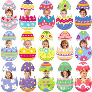48Pcs Easter Egg Cutouts,Classroom Bulletin Board Decorations Eggs Paper Cutting DIY Crafts for Spring Party Classroom Wall Decor