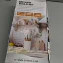 Cooking Utensils Set- 35 PCs Kitchen Utensils with Grater,Tongs, Spoon Spatula &Turner Made of Heat Resistant Food Grade Silicone and Wooden Handles Kitchen Gadgets Tools Set for Cookware (White)