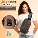 Unisex Anti-Theft Sling Bag with USB Port, Water-Resistant Crossbody Chest Backpack for Travel & Work