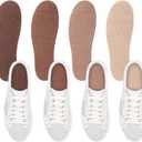 4 Pairs No Show Socks, Breathable Shoe Liner Anti Slip Barefoot Insert, No Stinking Shoe Liner for Men Women (Warm Color)