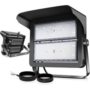75000LM Dimmable Led Stadium Flood Light 3000W Equivalent Super Bright 0-500w Led Arena Lights 100-277v 5000k Yoke Mount Ip66 Waterproof Outdoor Wall Light Commercial for,Yard,Barn,Court (500W-1Pack Trunnion)