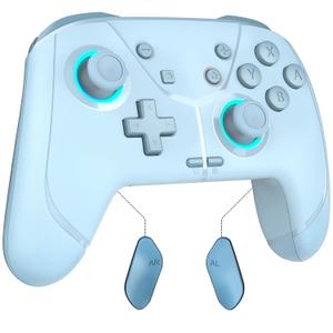 GMBACK Wireless Switch 2 Pro Controller, Macro Controller for Nintendo Switch 2/Switch 1/Lite/OLED with Loop Macro, Home Wake Up, HD Rumble, Motion Control, Turbo, 800mAh, Light Blue