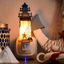 Tuanse Lighthouse Night Lights Plug in Nautical Themed Lamp Coastal Christmas Decor for Seaside Ocean Beach House Room Hallway Stairway