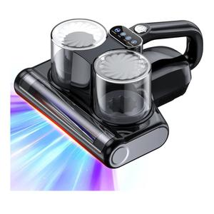 Mattress Vacuum Bed Vacuum Cleaner 16Kpa Suction 253.7nm UV-C Light, 140°F Heated Air, 30000 RPM Brush roll, Ultrasonic, HEPA Filter, Handheld Vacuums for Carpet/Sofa, 500W Corded, (Pitch-Black)