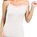 Women's V Neck Lace Camisole Adjustable Spaghetti Strap Soft Cami Tunic Tank Tops L