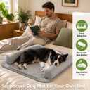 On-Bed Dog Bed with Moveable Headrests, Washable Pet Mat for Bed, Dog Bed for Couch for Dogs that Love to Sleep with You (Light Grey)