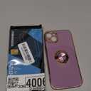 Silicone Case for iPhone 13 Mini with Magnetic Attraction Metal Ring Holder Stand, Edge Plated Shockproof Non-Slip Ultra Thin Phone Protective Cover for iPhone 13 Mini 5.4 inch Purple (Purple)