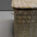 Whitewash Seagrass Tank Basket with Lid Woven Toilet Roll Storage Basket with Sections Rectangular for Organize Snack Toys (Large Compartment 16.5inch L x 5.5inch W x 5.5inch H)