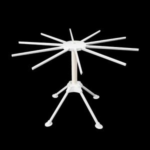 1 Pack Foldable Pasta Drying Rack, Homemade Fresh Spaghetti Stand Collapsible Dryer Noodle Hanger for Kitchen with 10 Arms, White
