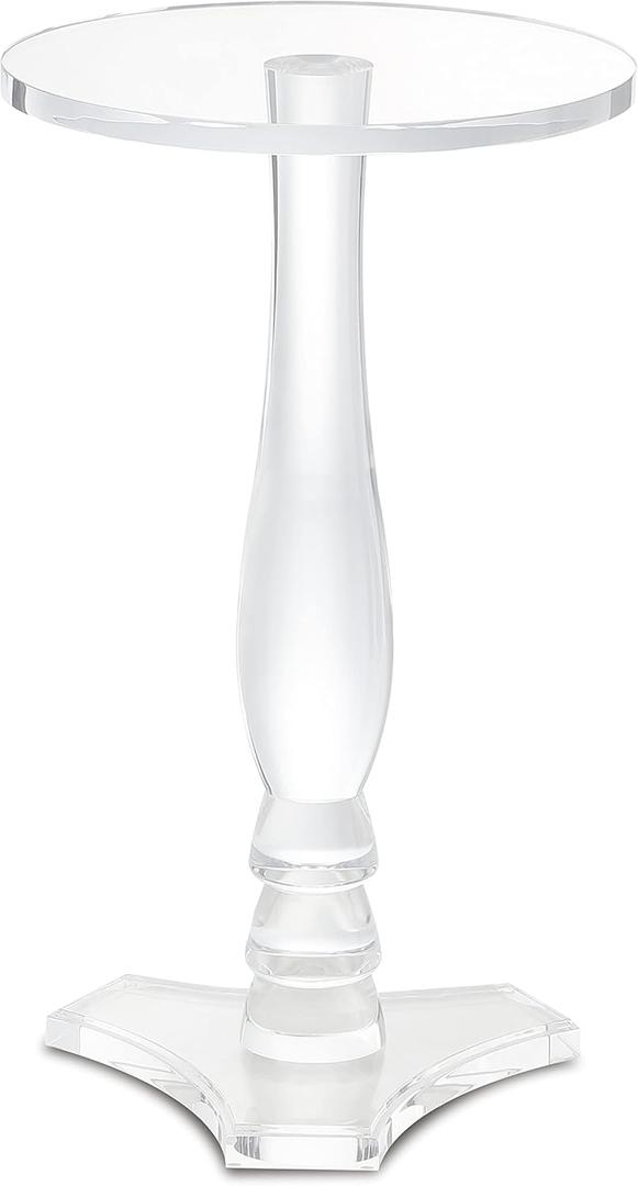 Artmaze Clear Acrylic Small End Table,Side Table for Office,Nightstand for Living Room and Bedroom, 15x15 inch25.2 inch High
