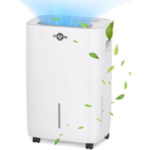 PARIS RHÔNE Dehumidifier with Pump, 5000 Sq. Ft Energy Star Dehumidifiers for Large Room Drain Hose Portable Dehumidifier for Basement 80° Oscillation, Auto Shutoff, White