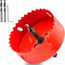 Hordion 90mm/3.5" Hole Saw Bi-Metal Saw Drilling Tool with Twist Drill Bit & L Hex Wrench for Cornhole Boards Wood Plasterboard Plywood Plastic (Red)