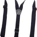 PDRMZRT Y Back Invisible Suspenders for Men Under Clothes Airport Friendly Mens Suspenders for Jeans Big and Tall Clips black