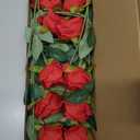 12 Pcs Velvet Rose Artificial Flowers with Long Stems, Real Touch Fake Roses Florals for Valentine's DIY Wedding Bouquet Party Table Centerpiece Home Arrangement Decorations (Red)