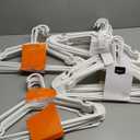 Amazon Basics Plastic Clothes Hangers, Adult Size, White, Pack of 50