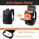 FENRUIEN Travel Backpack with Shoe Compartment, Water Resistant Backpack Carry On Luggage with USB Charging Port, Black