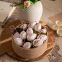 WDS WONDROUS 12-Piece Easter Hanging Ornaments Set, Plastic Bunny & Letter Eggs with Pink Vintage Pattern, Spring Home Decor for Wall Door Tree Table, Easter Party Supplies Gift (Pink and White)