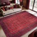Keen Home Design Vintage Washable Area Rug, Non-Slip Low Pile, 6x9 | Machine Washable Soft Chenille, Under 0.2 In Low Pile, Non-Slip Backing; Living Room, Dining Room, Bedroom, Office