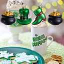 9 PCS St.Patrick's Day Glass Ornaments-Irish Tree Glass Blown Ornaments-St. Patrick Glasses Green Top Hat Hanging Ornaments-Irish Tree Ornament for Spring St.Patricks Day Ireland Party Decoration