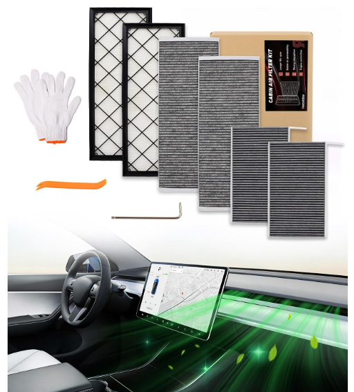 HEPA Intake Filter & Activated Cabon Cabin Air Filter for Model Y 2020-2026
Fit Model Y Juniper Refresh Accessories (Premium/Performance) | Last for up to 18,000 miles of use | 10-min install