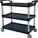 3-Tier Rolling Utility Cart with Wheels, 540 lbs Capacity Service Cart, Commercial Kitchen Cart with 4 Lockable Swivel Casters for Restaurant/Home/Warehouse/Office (40 x 20 x 38 in)