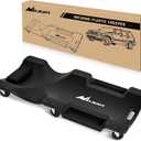 Nilight 40" Mechanic Plastic Creeper -40 Inches Blow-Molded Rolling Garage Cart with Padded Headrest, Dual Tool Trays and 6 Casters, Black