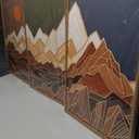 IARTTOP Large Modern Mountain Canvas Wall Art Framed Set of 3 Minimalist Geometric Mountain Wall Decor Abstract Woodcut Wall Painting for Living Room Bedroom Office-16x24 Inch