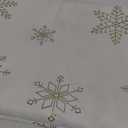 Christmas Tablecloth, Gold Snowflake Table Cloth, Xmas Sparkling Metallic Tablecloths for Dining Kitchen Winter Holiday, Waterproof Table Cover for Party Home Decor, Rectangle 57 x 120 inch (Rectangle 60" x 120", Sparkling Gold)