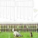 Blingluck Animal Barrier Fence, 10 Pcs Upgrade 1.26 in Gap Decorative Fences No Dig Fence for Rabbits and Dog Ground Defense, Rustproof Metal Wire Garden Edging Border for Outdoor, Yard, White (10 Panel, 10.83 Ft)