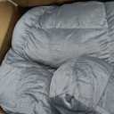 IASEAHK Back Pillow for Bed Sitting Up, Reading Pillows for Beds, Bed Pillow for Sitting up, Backrest Pillows with Arms for Adult, Filled with Shredded Memory Foam for Beds, Couch, Floor, Light Grey, Standard