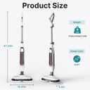 OLIXIS Steam Mop, All-in-One Scrubbing Steam Mops for Floor Cleaning with Rotating Pads, Floor Steamer with 2 LED Lights, 4 Cleaning Modes, Swivel Steering, 16.4 FT Cord, Safe for Hardwood and Tile