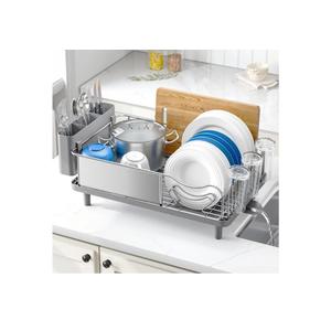 Stainless Steel Dish Drying Rack - Large Capacity Kitchen Counter Organizer with Drain Board, Utensil Holder & Detachable Cup Shelf, 304 Surgical-Grade Rust-Proof Dish Drainer, Easy Assembly