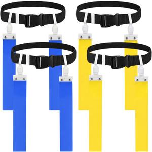 DkOvn Flag Football Belt, 2/4/10/14pcs Adjustable Flag Football Belt with Belt and Flags, for Youths, Adults