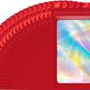 100 pcs Mylar Bags, Resealable Holographic Bags, Sealable Packaging Bags for Small Business, Freshie Supplies, Candy Sample Jewelry Product Bag, Foil Pouch for Party Favor (46 Inch, Red)